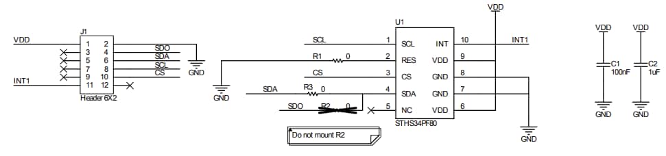 Schéma - STMicroelectronics Kit d'évaluation STEVAL-MKI231KA