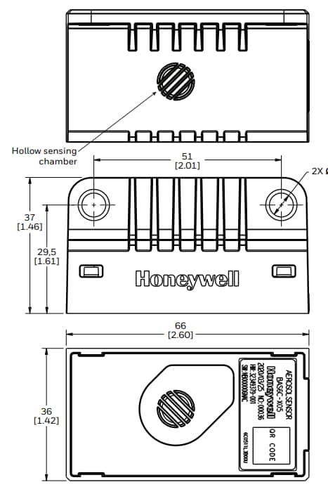 Plan mécanique - Honeywell Capteurs d'aérosols pour la sécurité des batteries BAS