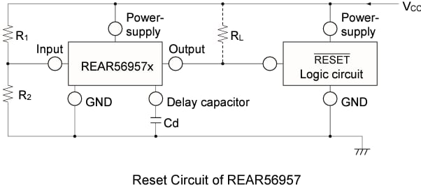Schéma du circuit d'application - Renesas Electronics CI de circuit de supervision REAR5695x