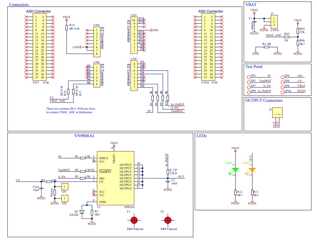 Schéma - STMicroelectronics Carte d'évaluation EV-VN9006AJ