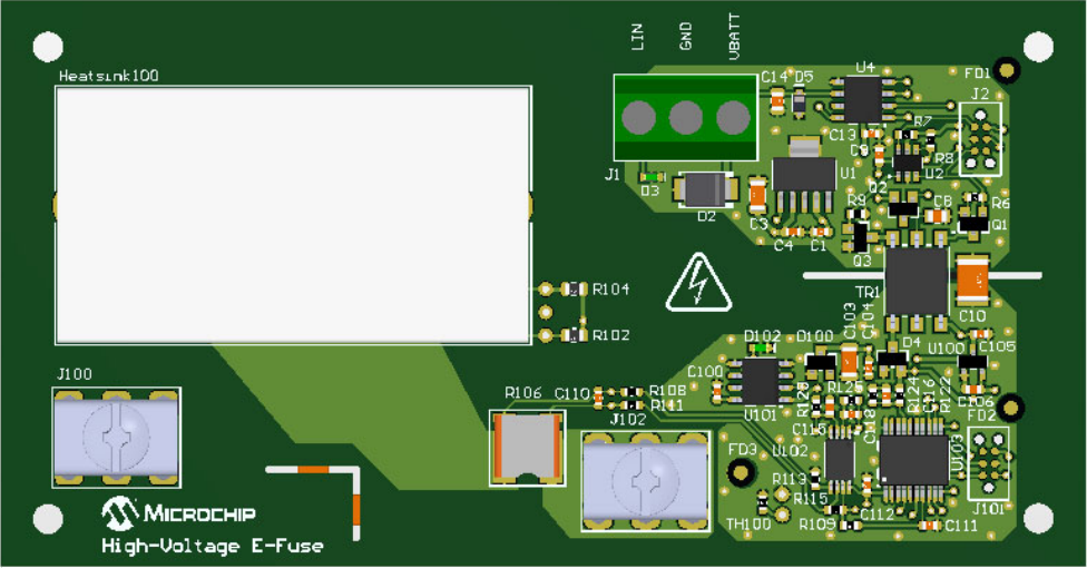 Microchip Technology Conception de référence E-Fuse auxiliaire haute tension