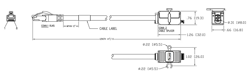 Graphique - Stewart Connector / Cinch Connectivity Solutions Câbles d'extension WAP