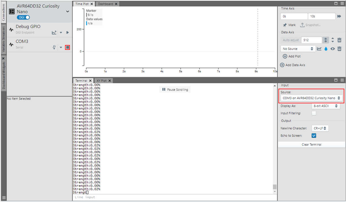 Microchip Technology Démonstration de pression avec AVR64DD32