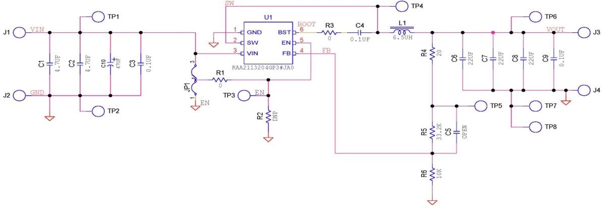 Schéma - Renesas Electronics Carte d'évaluation RTKA211320DE0030BU