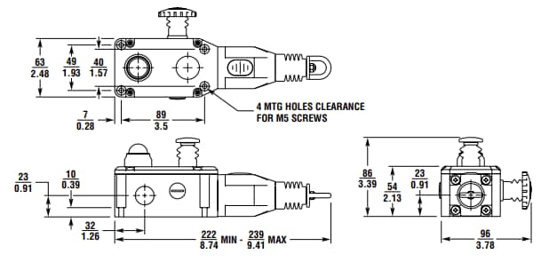 Plan mécanique - Omron Industrial Automation Interrupteurs à câble en acier inoxydable ER6022-SS 