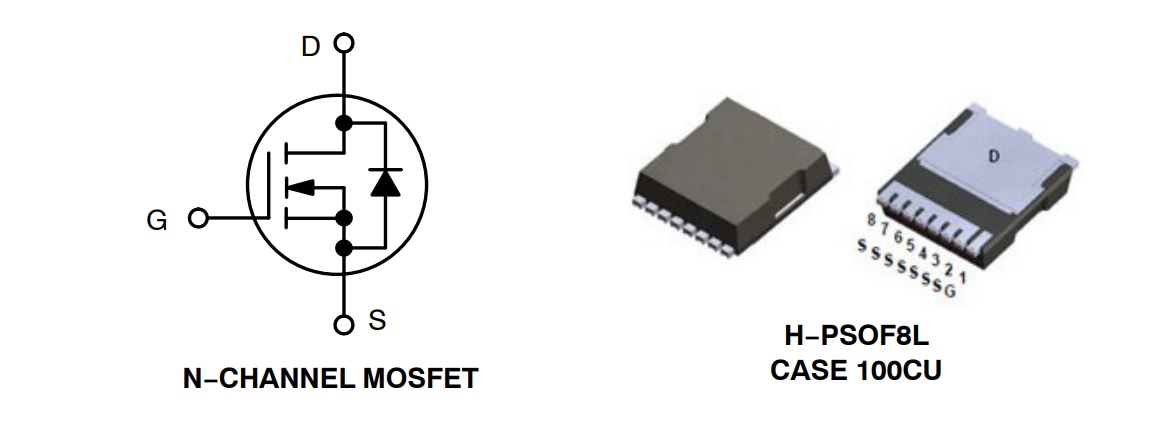 onsemi MOSFET PowerTrench® à canal N NVBLS1D7N10MCTXG
