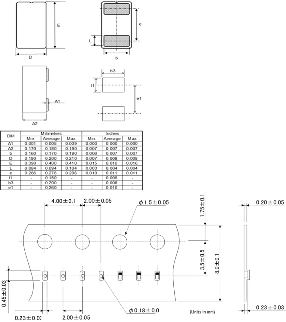Plan mécanique - ROHM Semiconductor Condensateurs RF au silicium RASMID