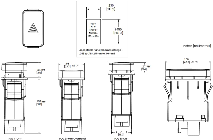 Carling Technologies Commutateurs à bouton-poussoir GP 