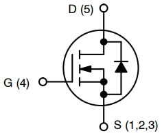 Schéma - onsemi MOSFET monocanal N NTMFWS1D5N08X