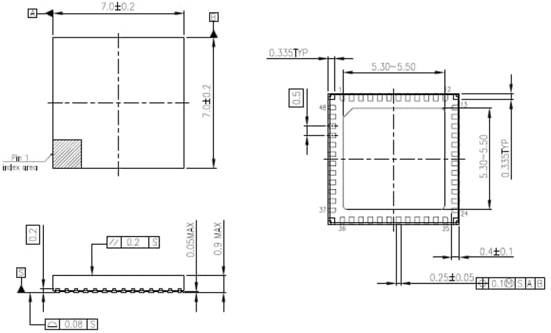 Plan mécanique - Toshiba CI de commande de grille brushless triphasé TB9083FTG