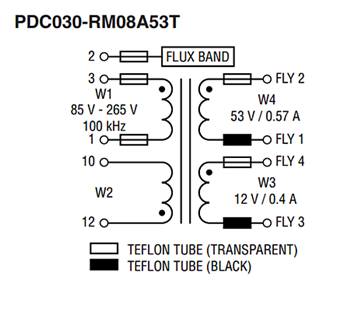 Schéma - Bourns Transformateurs d’impulsion CC/CC PDC