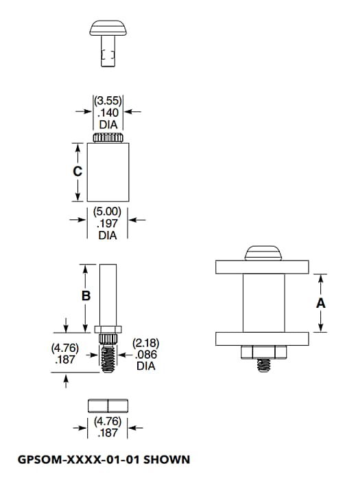 Graphique - Samtec Écarteurs verticaux à micro-guide GPSOM Sureware™