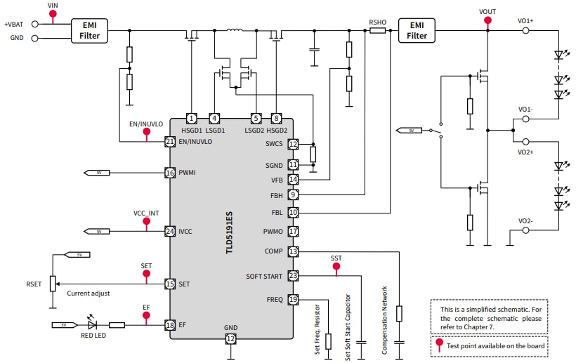 Schéma - Infineon Technologies Carte d'évaluation TLD5191HB2W_EVAL