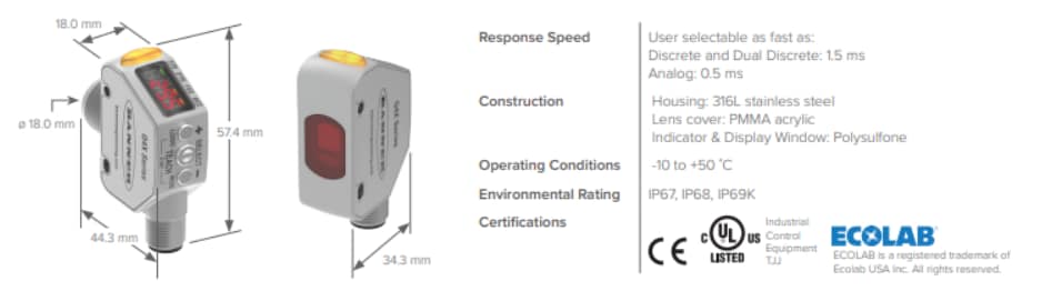 Banner Engineering Capteurs photoélectriques de la série Q4X