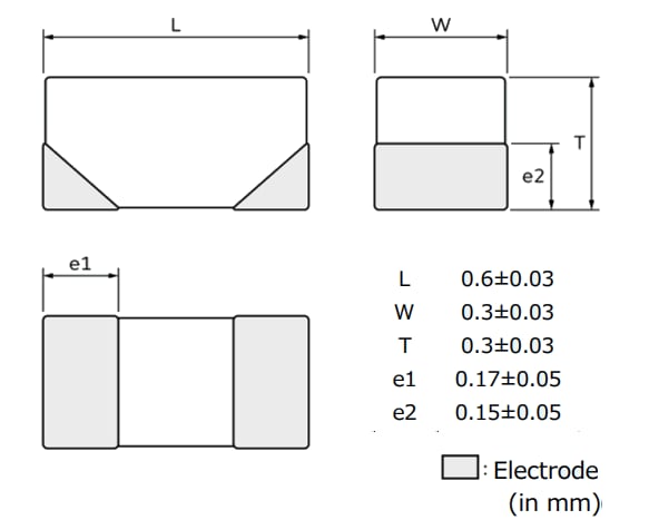 Plan mécanique - Murata Electronics Filtres de bruit BLH03