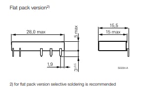 Plan mécanique - TE Connectivity / Schrack Relais de carte PCB Slimline série SNR