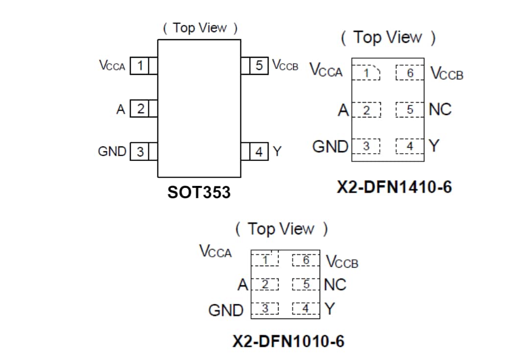 Circuit de localisation - Diodes Incorporated Tampons de conversion double bit 74AUP1T34x