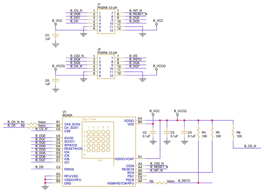Schéma - Infineon Technologies Module de mémoire SPI octal SEMPER™ EVAL-S28HL512T