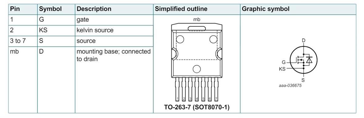 Schéma du circuit d'application - Nexperia MOSFET SiC à canal N NSF0x0120