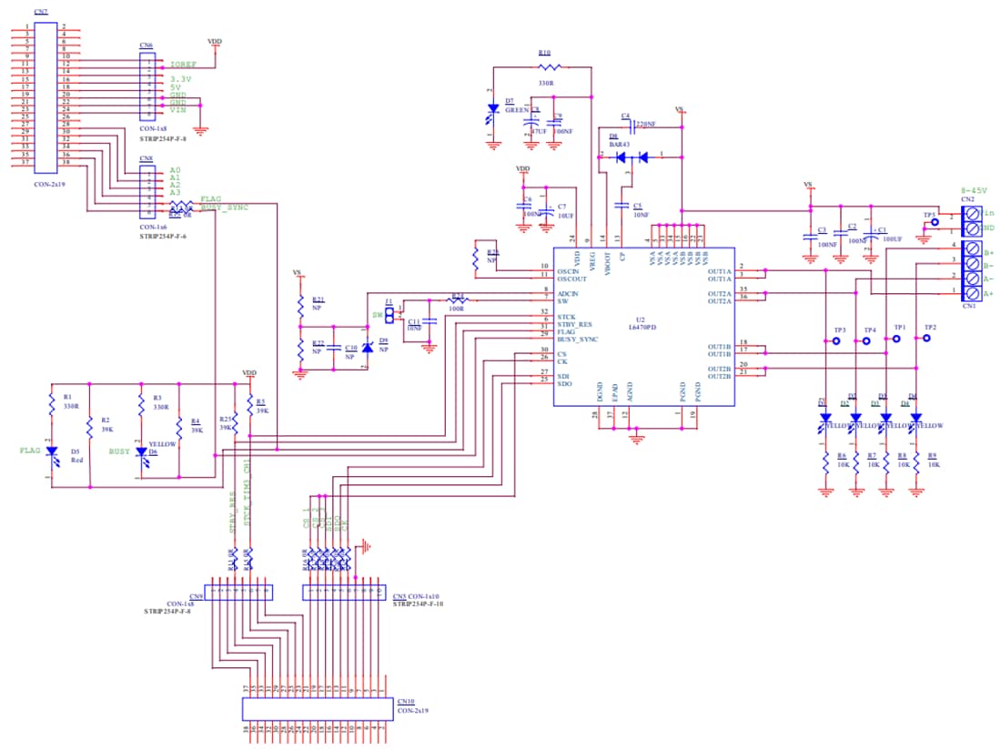 Schéma - STMicroelectronics Carte d’évaluation de pilote de moteur micro-pas EVL6470