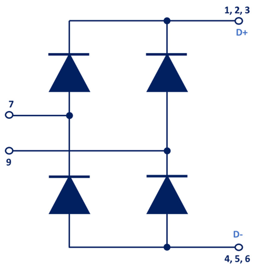 Schéma du circuit d'application - STMicroelectronics Module pont ultra-rapide 600 V STTH120RQ06-M2Y 