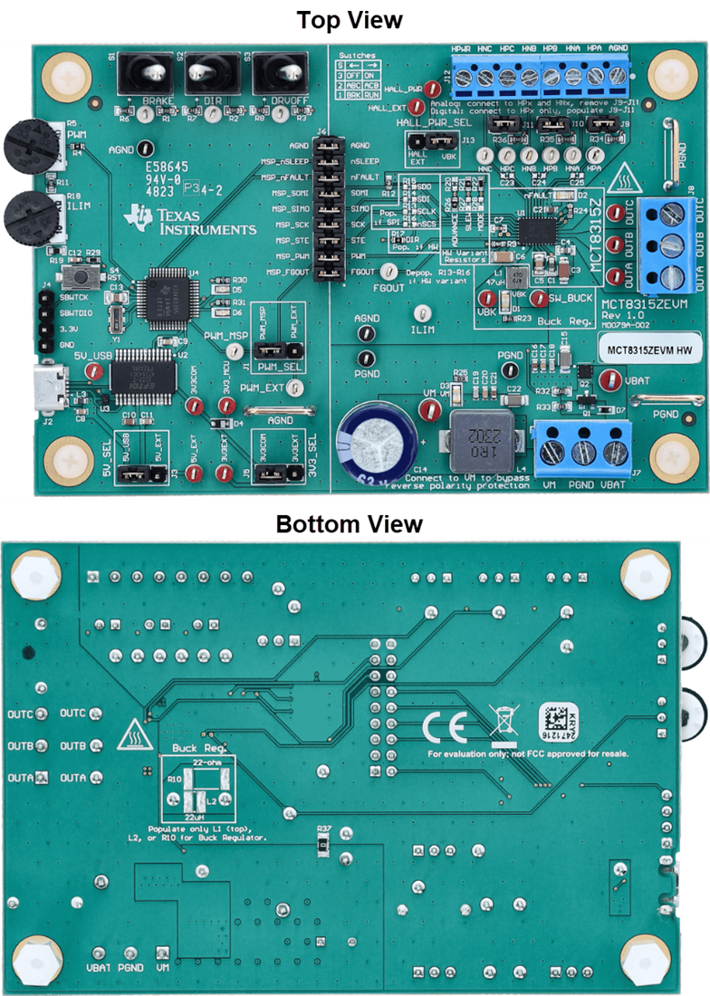 Plan mécanique - Texas Instruments Module d'évaluation (EVM) de pilote MCT8315ZEVM