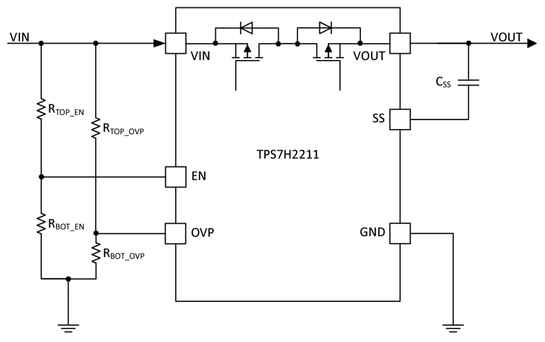 Schéma - Texas Instruments Fusible électronique monocanal TPS7H2211