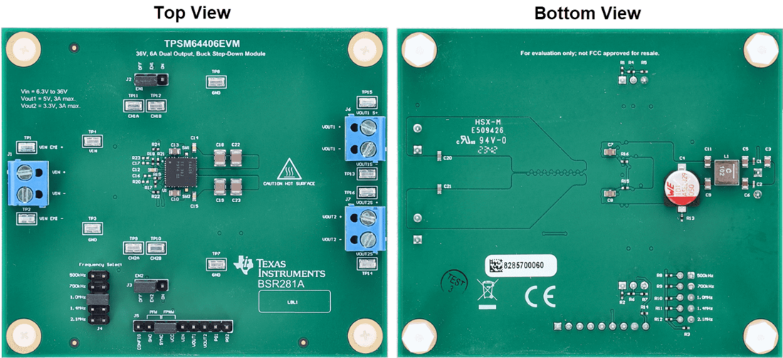 Plan mécanique - Texas Instruments Module d'évaluation (EVM) TPSM64406EVM