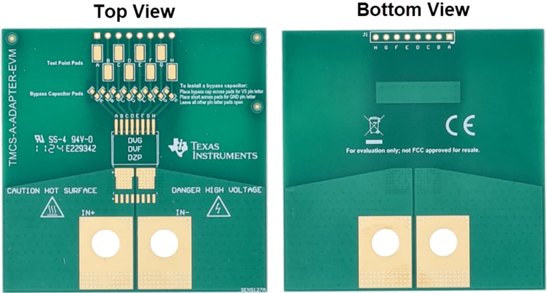 Plan mécanique - Texas Instruments Module d'évaluation de capteurs TMCS-A-ADAPTER-EVM
