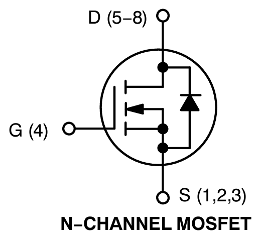 Schéma du circuit d'application - onsemi MOSFET de puissance monocanal N NVMFS024N06C