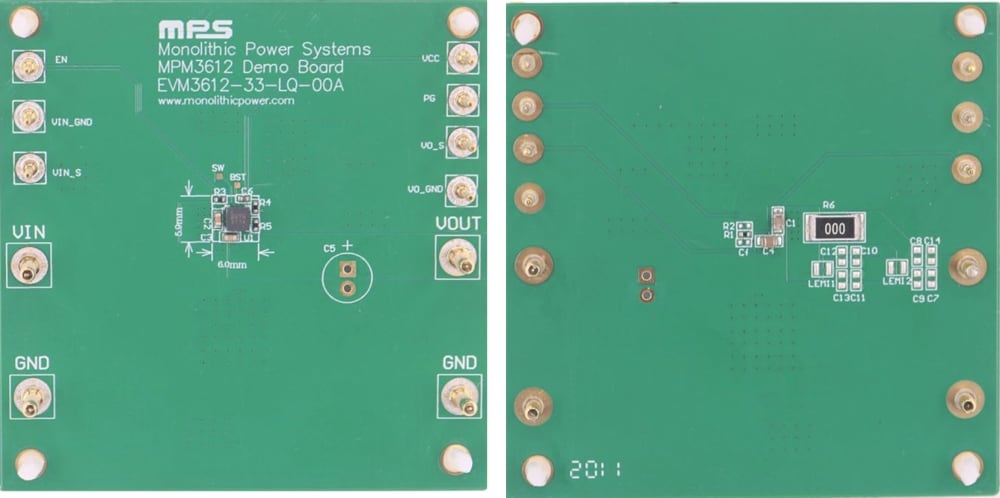 Monolithic Power Systems (MPS) EVM3612-33-LQ-00A Evaluation Board