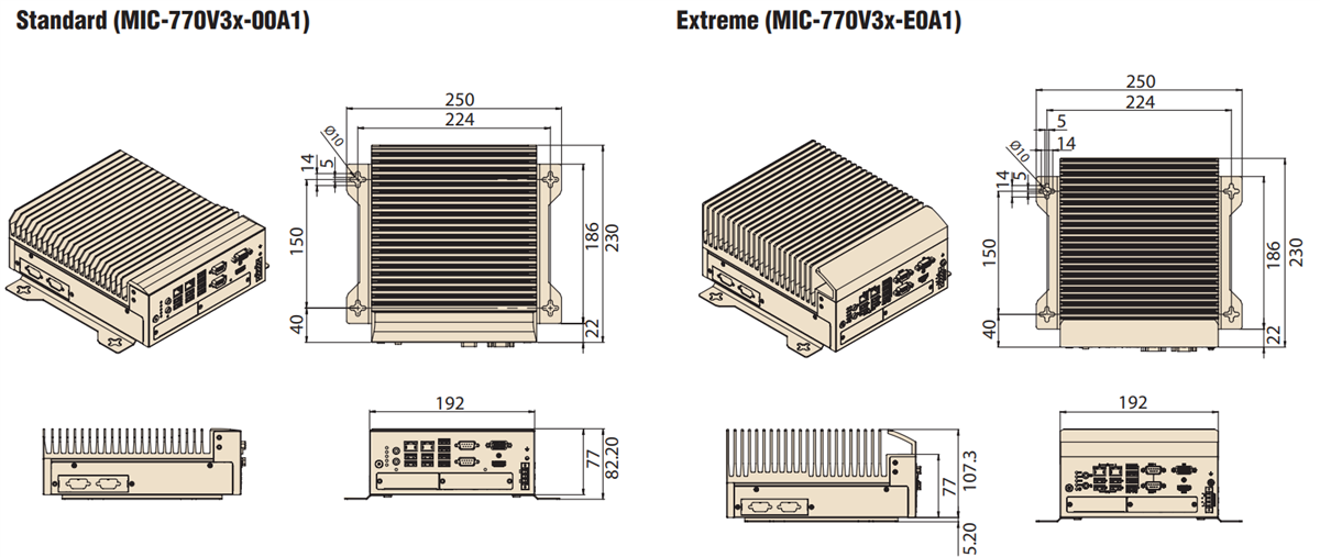 Infographie - Advantech Système compact sans ventilateur MIC-770 V3