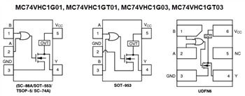 onsemi Portes à 2 entrées simples MC74VHC1G0x