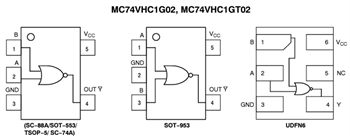 onsemi Portes à 2 entrées simples MC74VHC1G0x