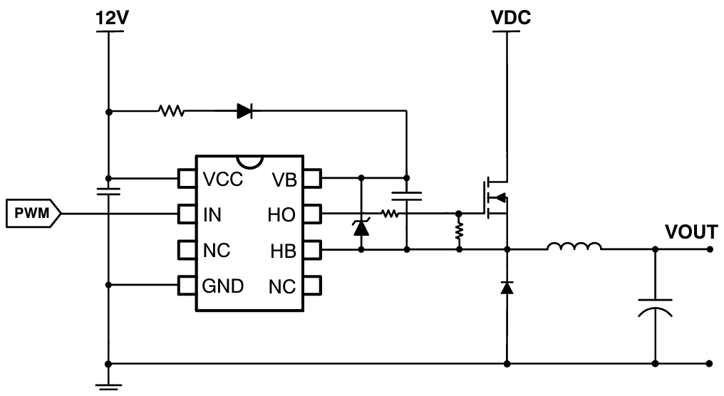 Schéma du circuit d'application - onsemi Commandes de grilles NCP51313