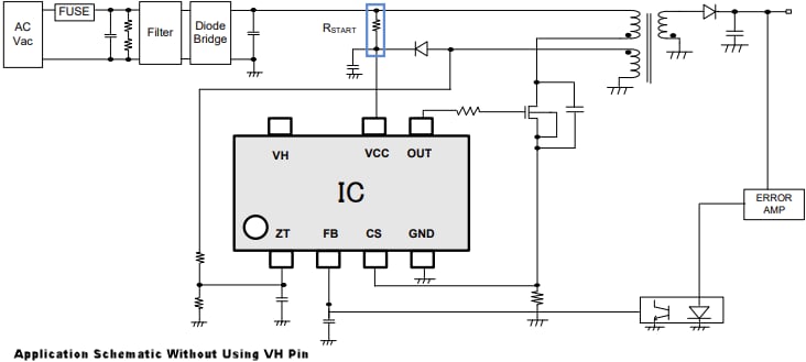 Schéma - ROHM Semiconductor CI convertisseurs quasi-résonants CC/CC BM1Q0xAFJ-LBE2