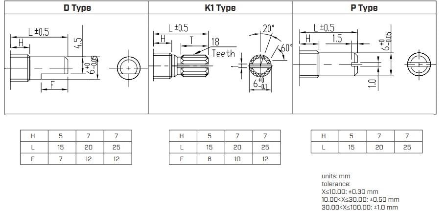 Plan mécanique - Same Sky Potentiomètres rotatifs PTN09X