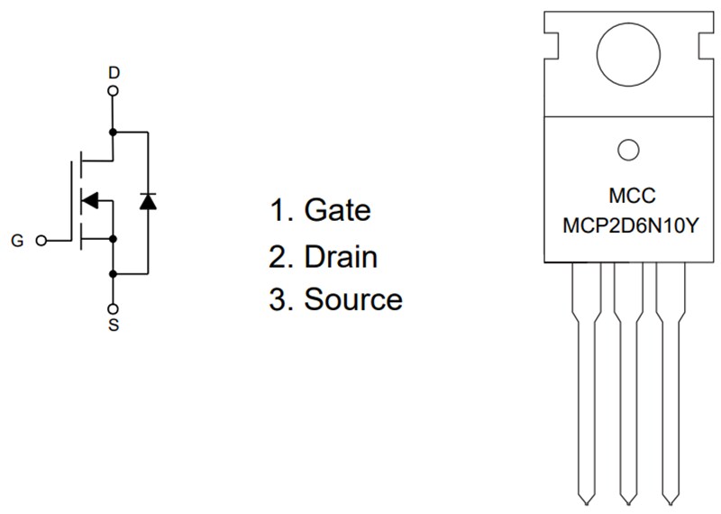 Micro Commercial Components (MCC) MCP2D6N10Y 100V N-Channel MOSFET