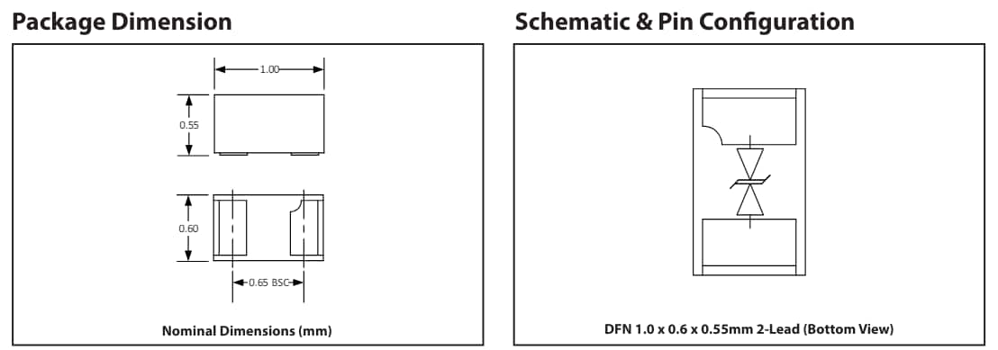 Schéma - Semtech Composant de protection ESD & EOS RClamp®03331PWQ