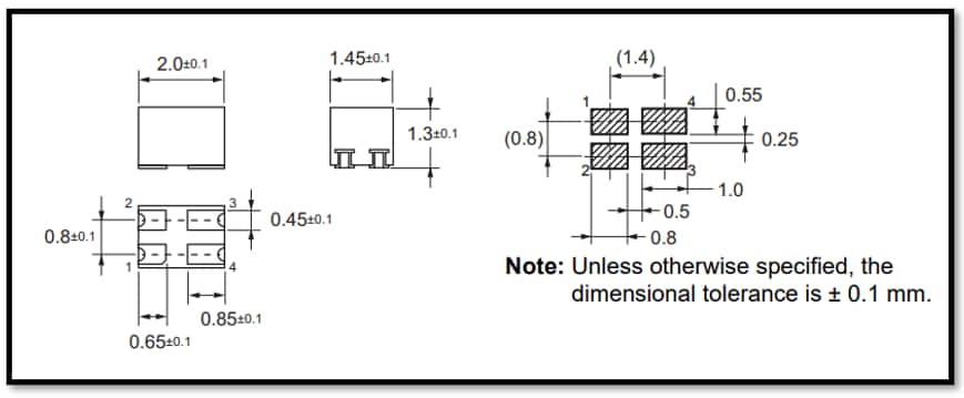 Plan mécanique - Omron Electronics Relais MOSFET G3VM-QR