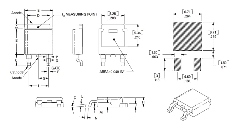 Plan mécanique - IXYS SCR sensible SRU6008DS2RP