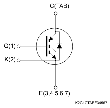 Schéma du circuit d'application - STMicroelectronics IGBT de qualité automobile STGHU30M65DF2AG