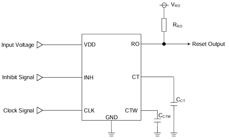 Schéma du circuit d'application - ROHM Semiconductor BD87B29FVM-CTR CI détecteur de tensions 