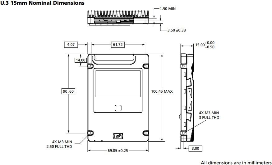 Plan mécanique - Micron Disques durs XTR NVME™
