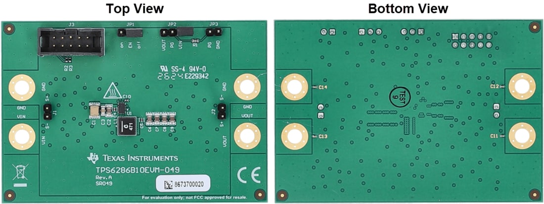 Plan mécanique - Texas Instruments Module d'évaluation de convertisseur TPS6286B10EVM-049