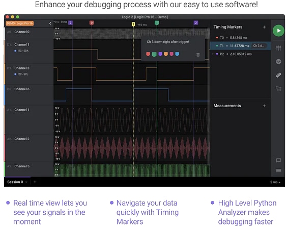 Infographic - Saleae Logic Pro 16 USB Logic Analyzers