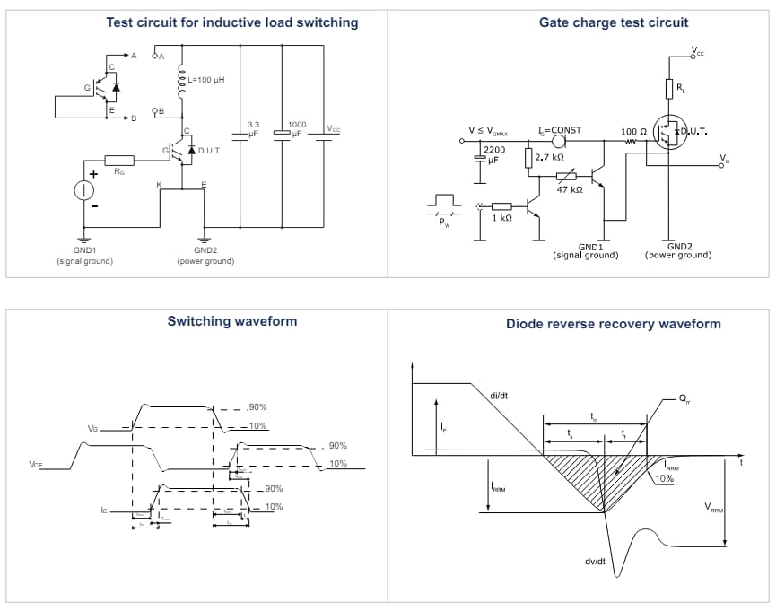 STMicroelectronics IGBT de série MS de classe automobile GWA40MS120DF4AG