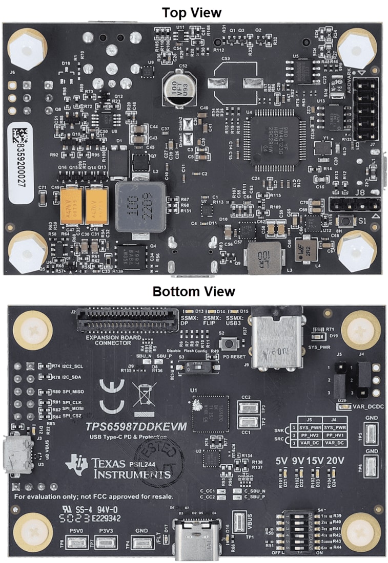 Plan mécanique - Texas Instruments Module d'évaluation (EVM) TPS65987DDKEVM