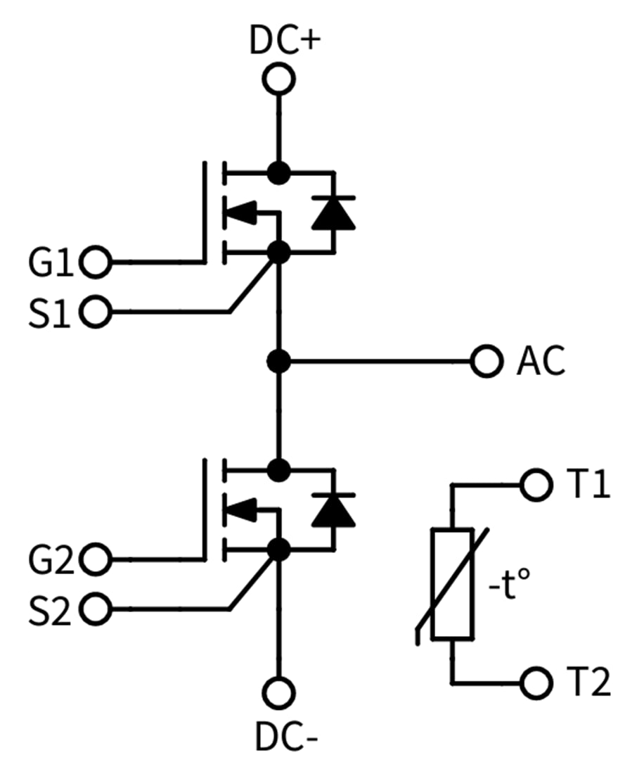 Schéma du circuit d'application - Wolfspeed Modules de puissance au carbure de silicium 2 300 V