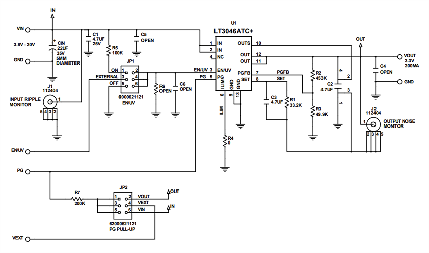 Schéma - Analog Devices Inc. Kits d'évaluation LT3046
